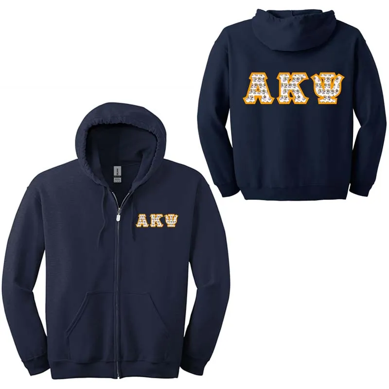 Alpha Kappa Psi Fraternity Full-Zip Hoodie - G186 - TWILL