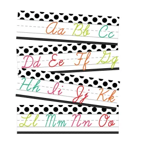 Alphabet Line Cursive (White) | Black, White and Stylish Brights | UPRINT | Schoolgirl Style