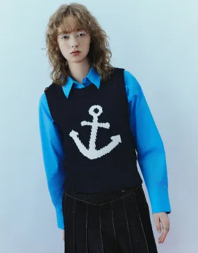 Anchor Crew Neck Knitted Vest