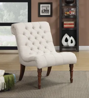 Armless Tufted Back Accent Chair Oatmeal - 902176