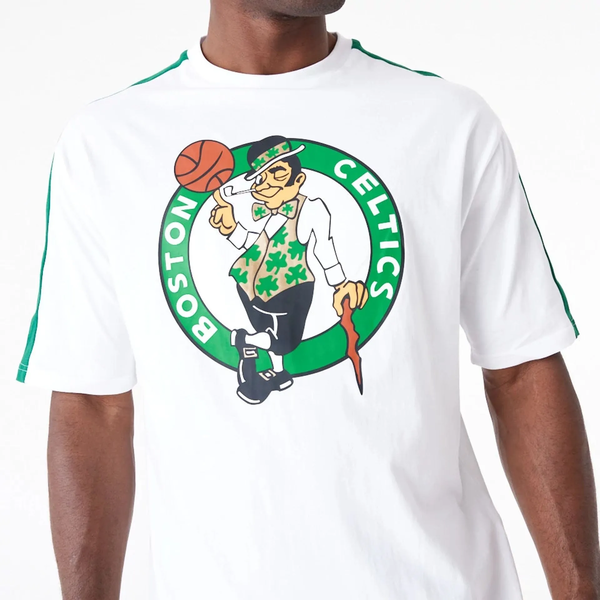 Boston Celtics NBA Colour Block White Oversized T-Shirt