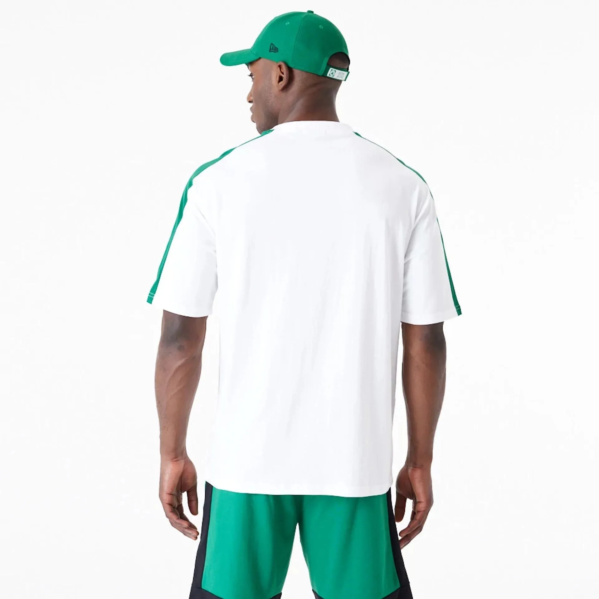 Boston Celtics NBA Colour Block White Oversized T-Shirt