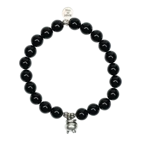 Cauldron | Stone Beaded Charm Bracelet | Onyx - Intention