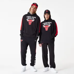 Chicago Bulls NBA Colour Block Black Pullover Hoodie