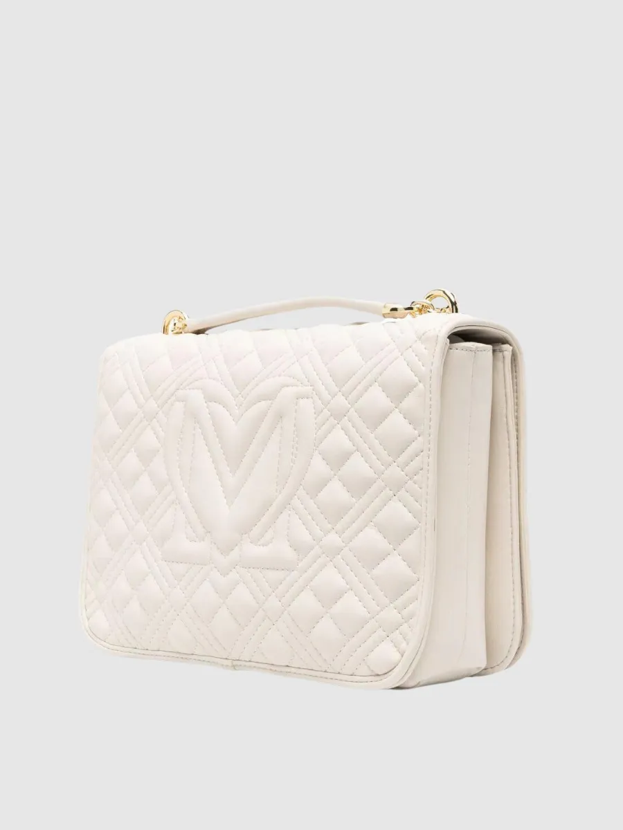 logo-plaque quilted shoulder bag