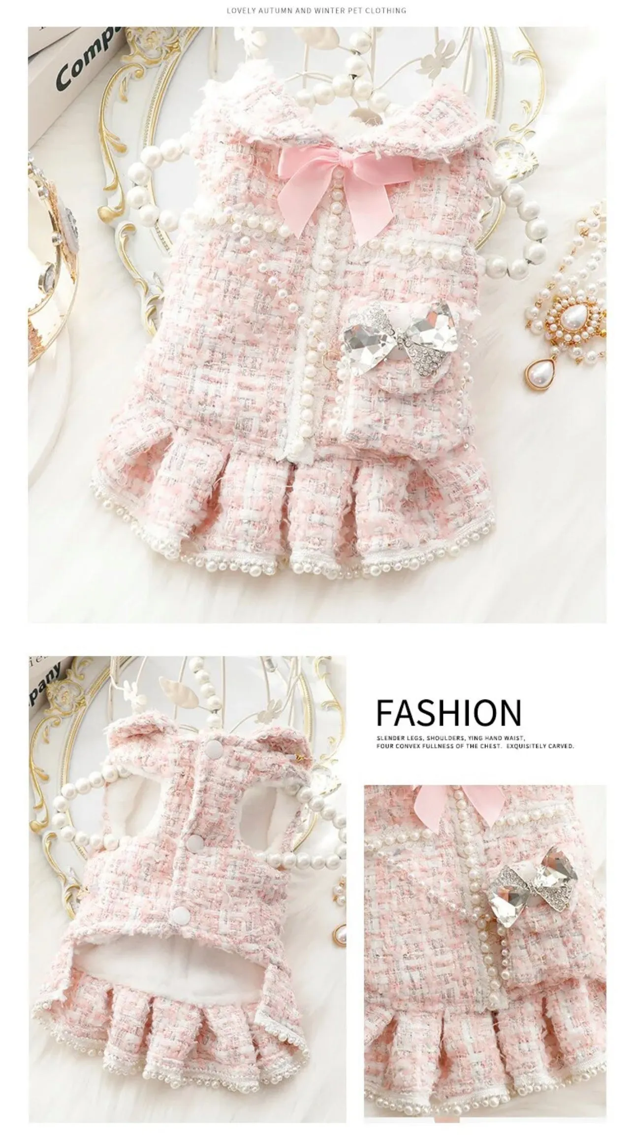 Princess Dress, Warm Skirt Bowknot Sweater Fashion Coat For Pets