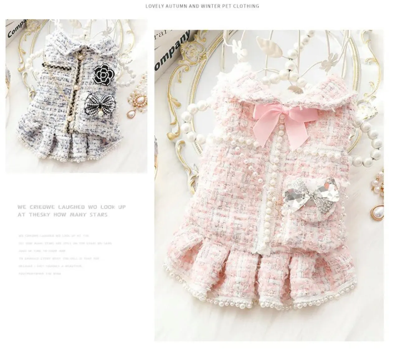 Princess Dress, Warm Skirt Bowknot Sweater Fashion Coat For Pets