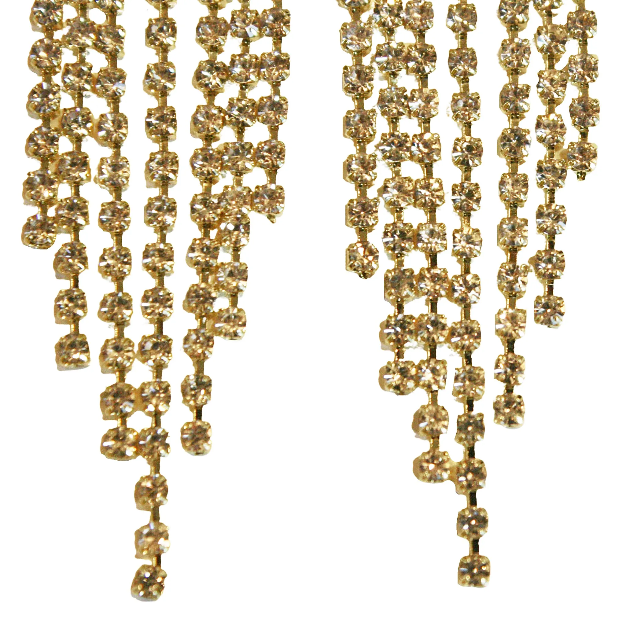 Sheila Fajl Mayta Chandelier Dangle Statement Earrings in CZ and Gold Plated