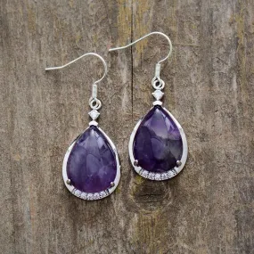 Yuwin Amethyst Rhinestones Earrings